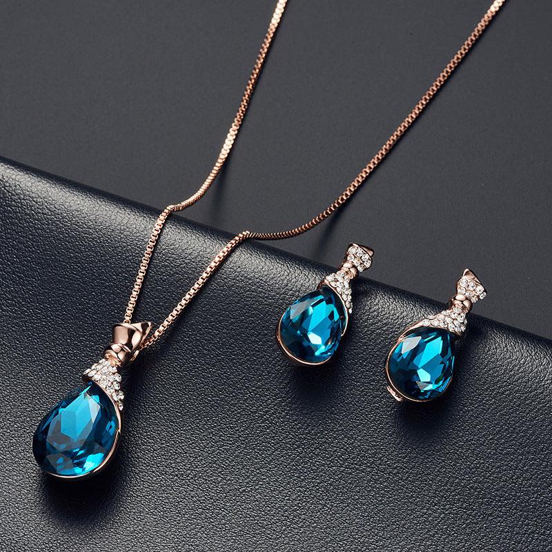 Rhinestone Jewelry Set | Daily Wear Collection Golden