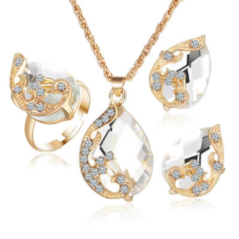Rhinestone Jewelry Set | Daily Wear Collection White