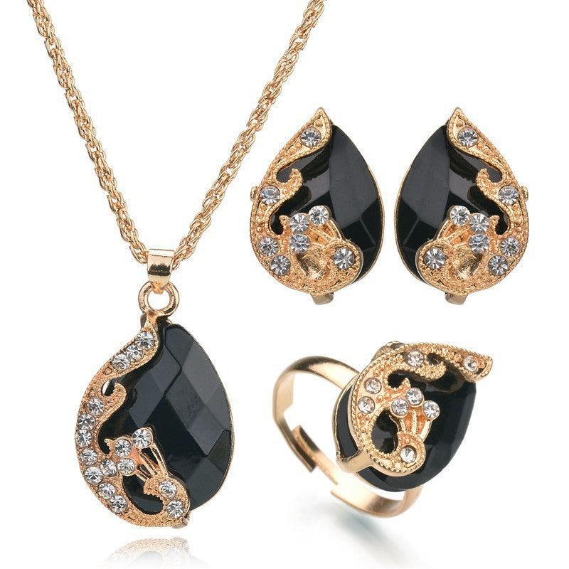 Rhinestone Jewelry Set | Daily Wear Collection Black