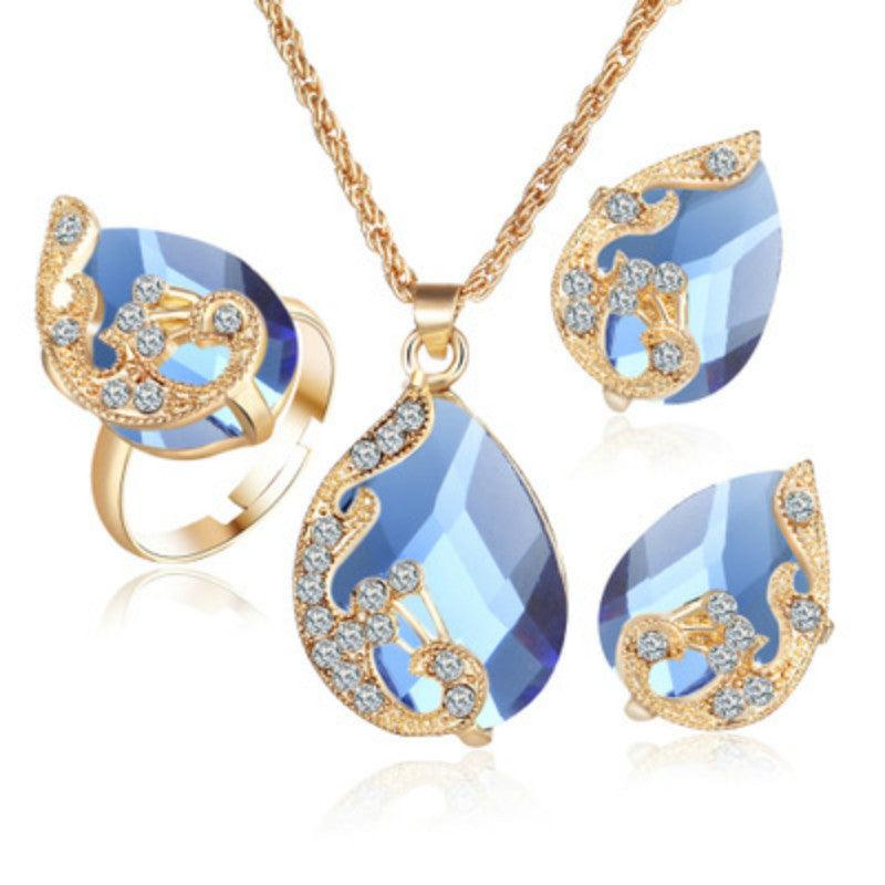 Rhinestone Jewelry Set | Daily Wear Collection Light Blue