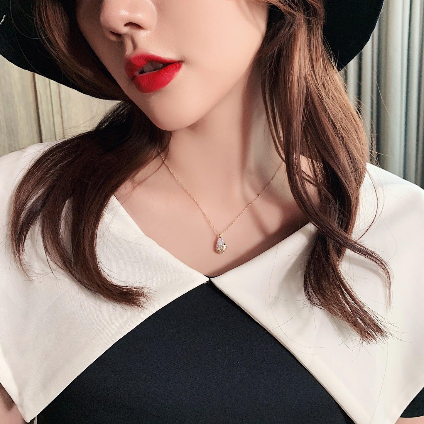 Crystal Water Drop Necklace - Women's Fine Jewelry