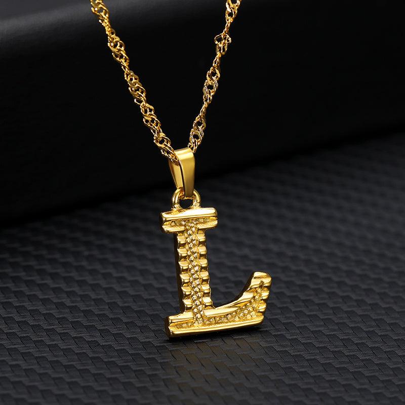 26 Letters Gold-Plated Pendant Necklace | Casual Collection L