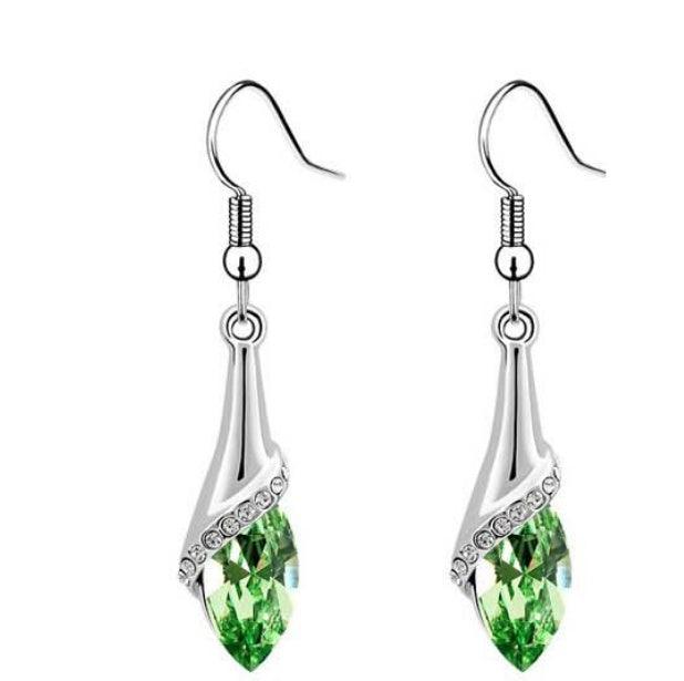 Angel Elf Earrings, Necklace, Bracelet Set Olive Green