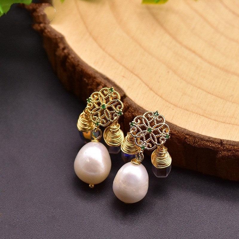 Natural Baroque Edison Pearl Earrings | Daily Wear