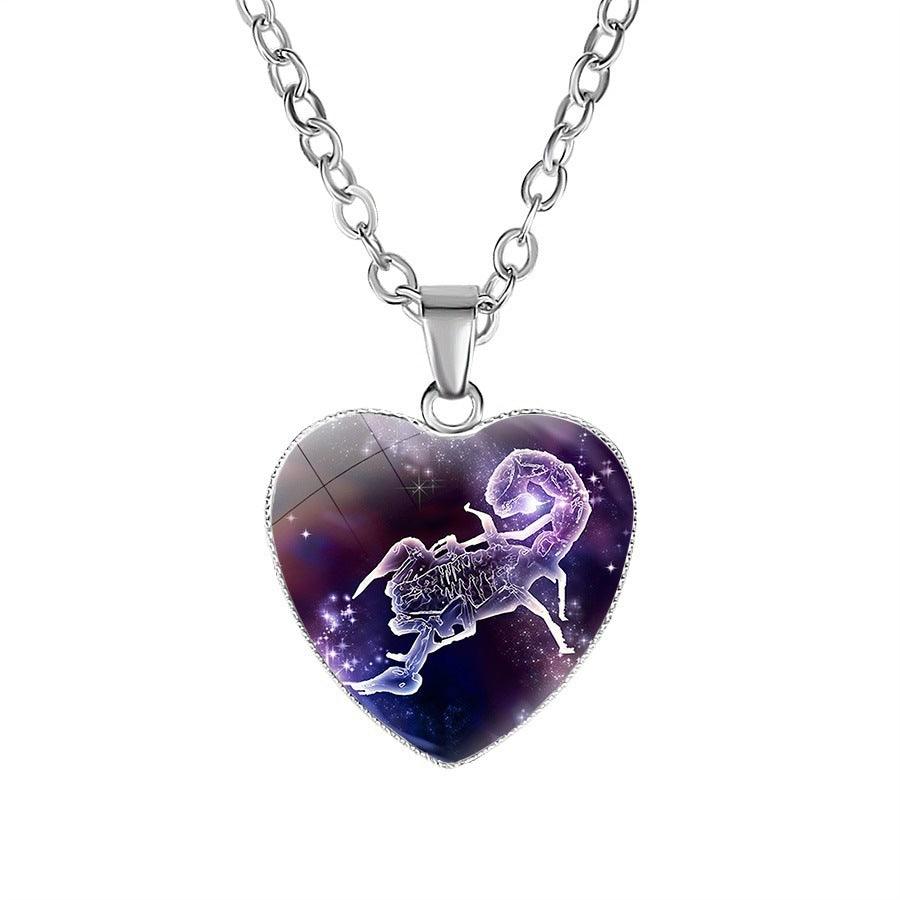BoldlyBeautiful - Women's Zodiac Heart Pendant Necklace Jewelry - BoldlyBeautiful