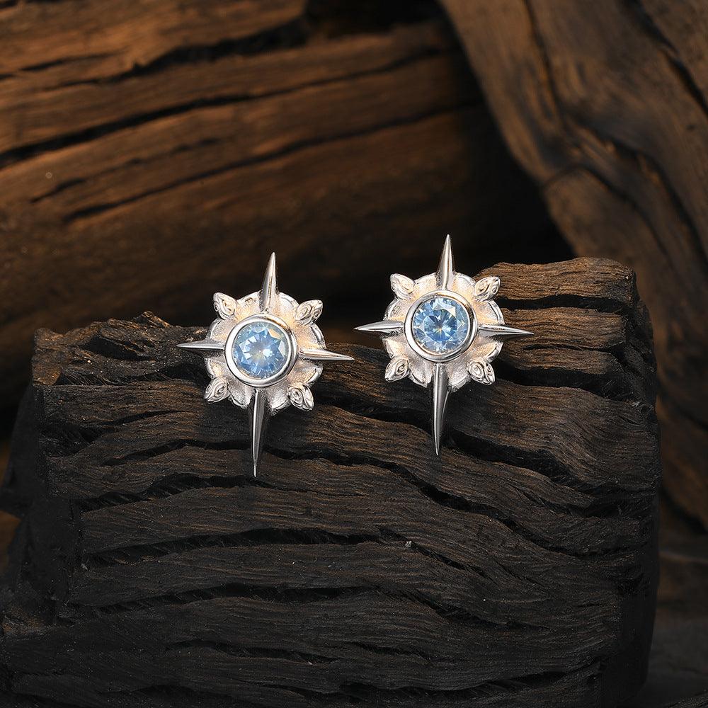 Special-interest Design 925 Sterling Silver Hexagram Stud Earrings