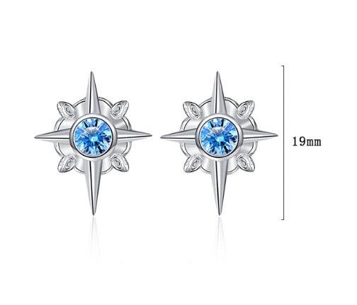 Special-interest Design 925 Sterling Silver Hexagram Stud Earrings