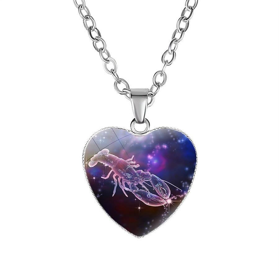 BoldlyBeautiful - Women's Zodiac Heart Pendant Necklace Jewelry - BoldlyBeautiful