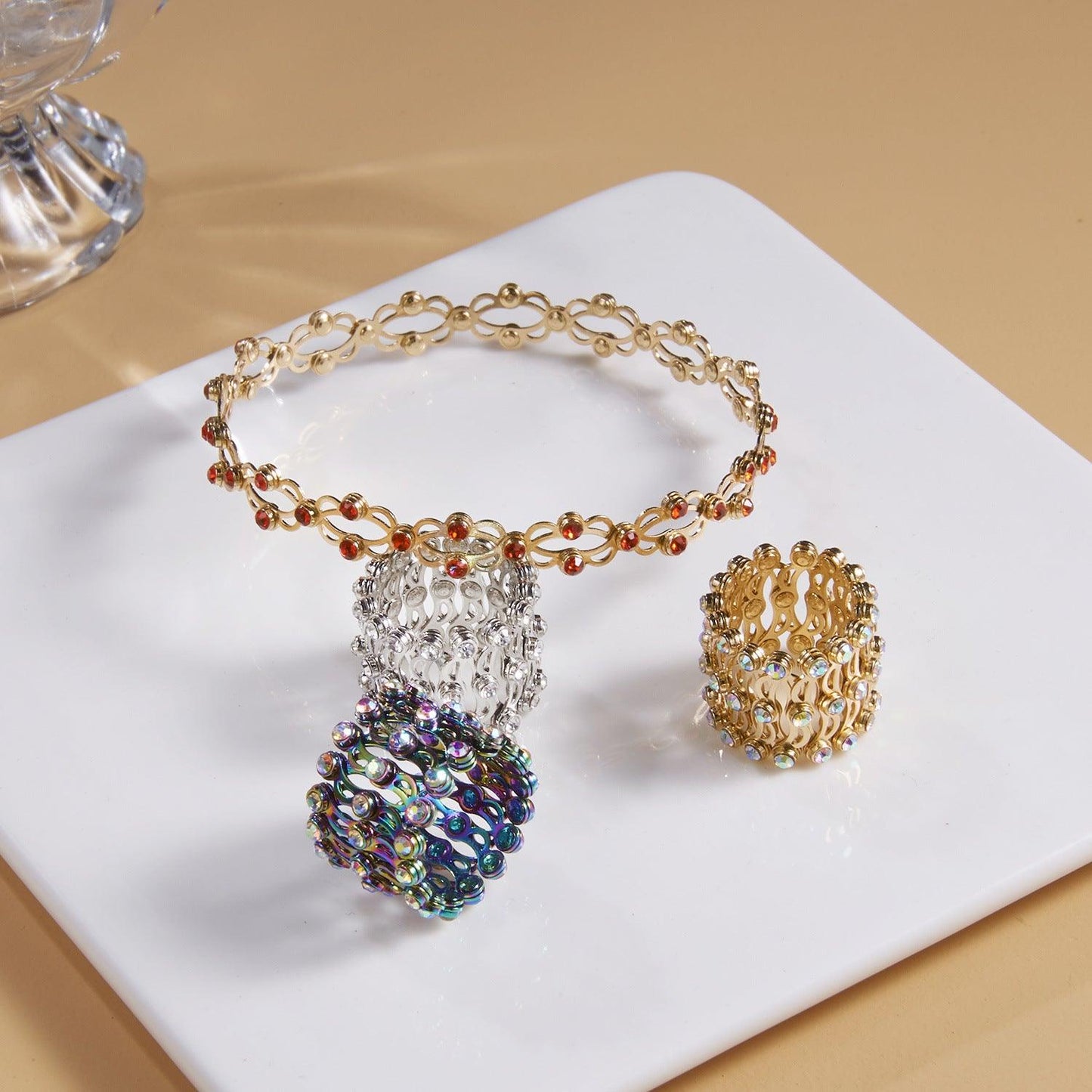 2 In 1 Folding Retractable Rhinestone Set