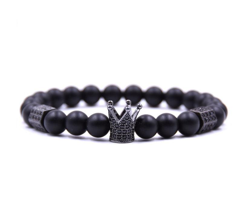 Natural Stone Micro Crown Copper Bracelet E