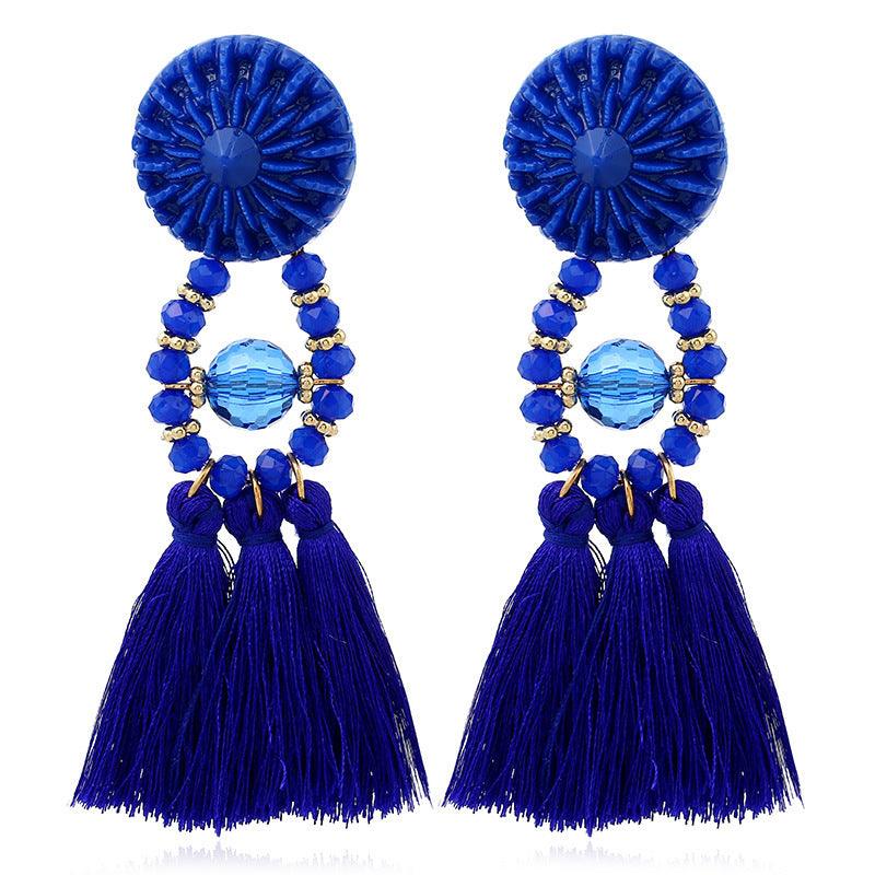 Tassel Earrings Earrings Sapphire blue