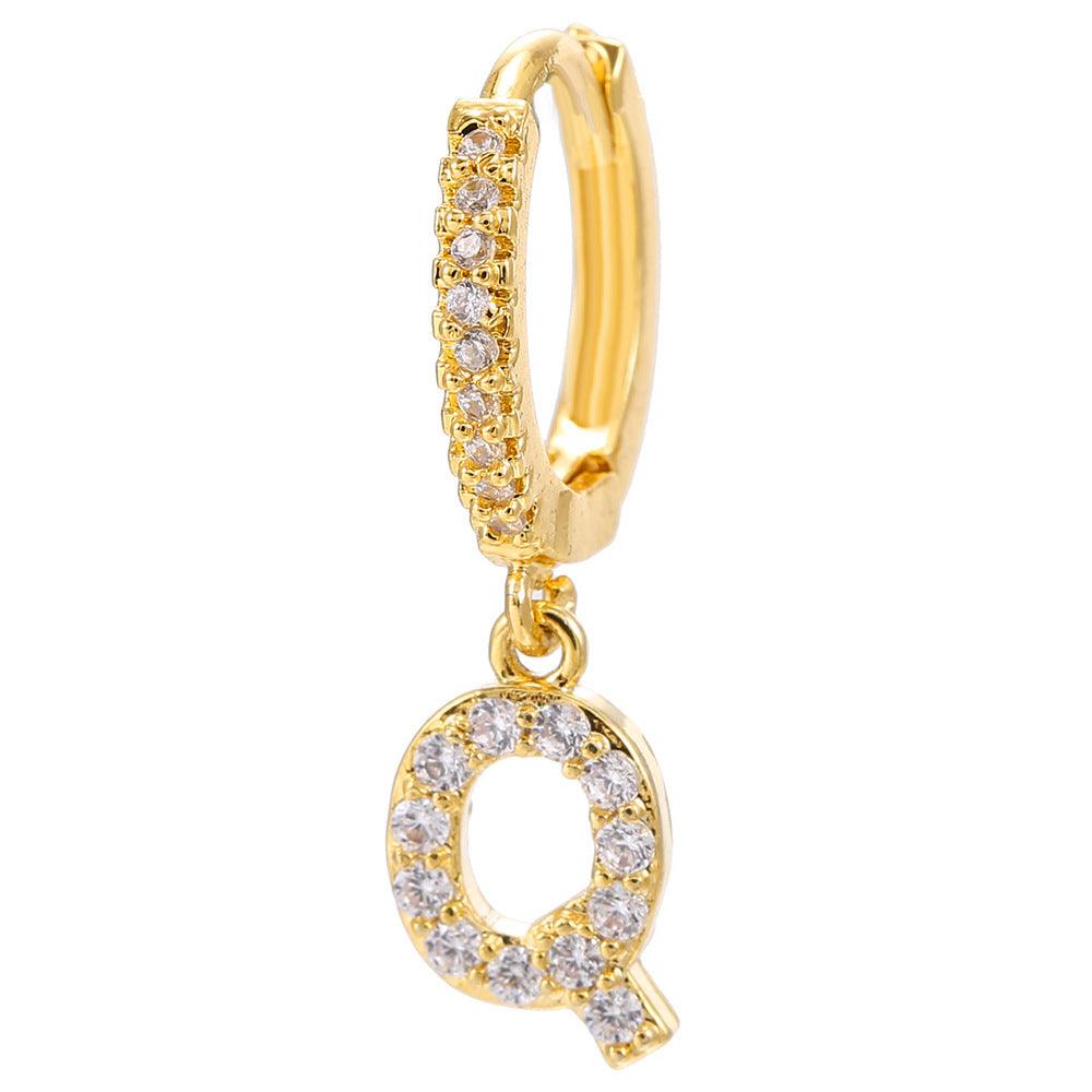 26 Letter Earrings | Daily Wear Golden Q