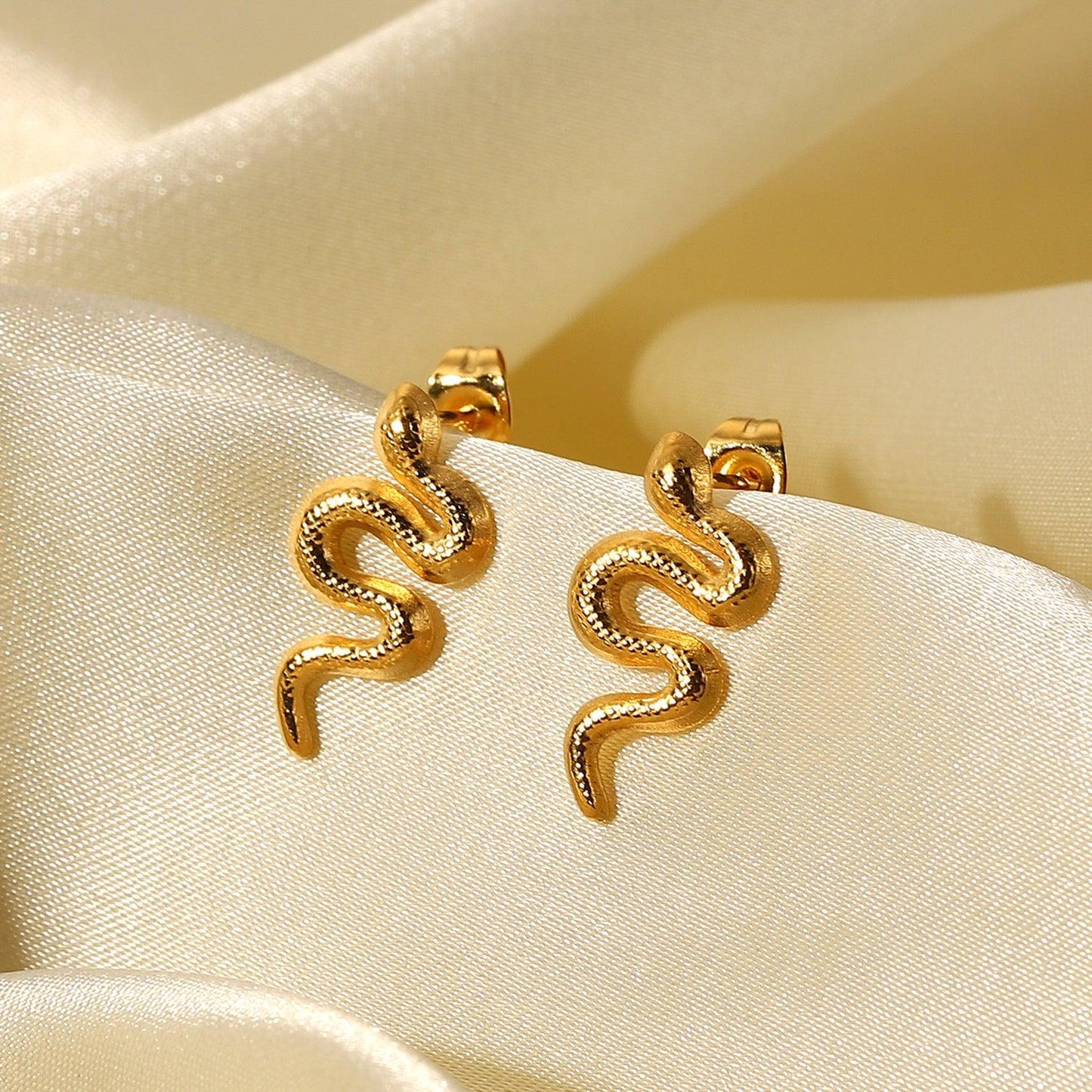 18K Gold Plated Snake Studs | Daily Wear
