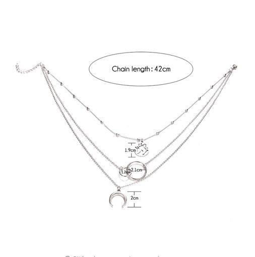Fashionable Multilayer Boho Moon Map Necklace Jewelry