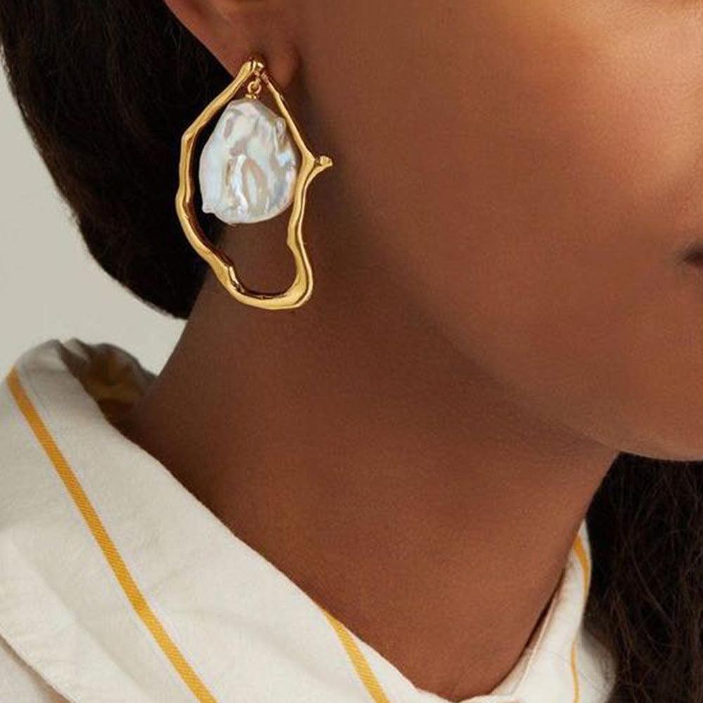 Irregular Pearl Earrings | Party Wear