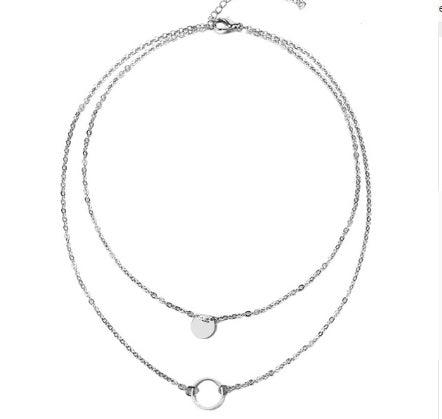 Summer Multi Layer Sequined Choker Necklace Women's Jewelry silvery