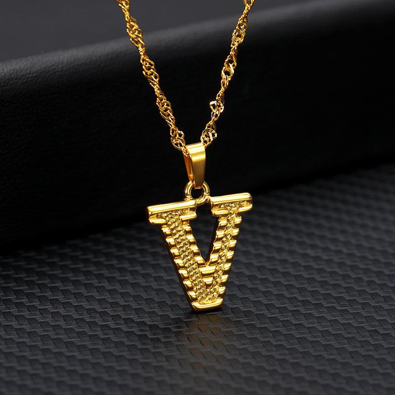 26 Letters Gold-Plated Pendant Necklace | Casual Collection V