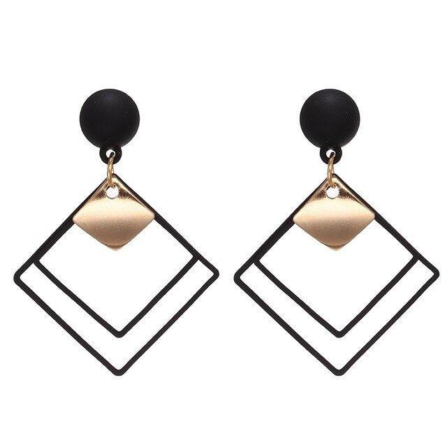 Heart Stud Earrings Trendy Jewelry Statement Earring Black