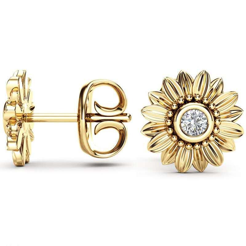 Sunflower Heart-Shaped Small Pendant Necklace | Daily Wear I