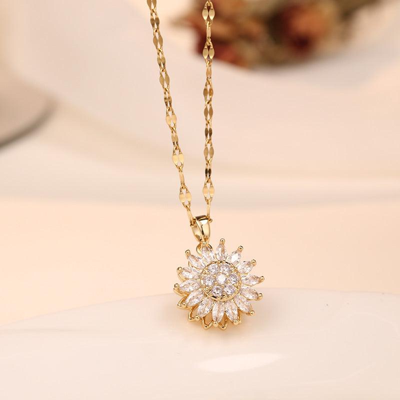 Rotatable Sunflower Necklace | Daily Wear