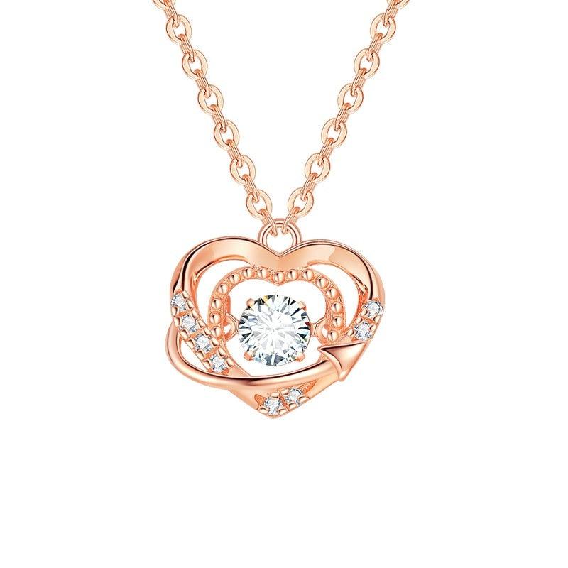 S925 Sterling Silver Heart Necklace | 2025 Jewelry Smart Heart Necklace Rose 925 Silver