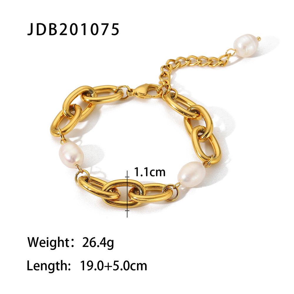 Twin Pearl Bracelet For Daily Wear | BoldlyBeautifuls Gold Pearl - B