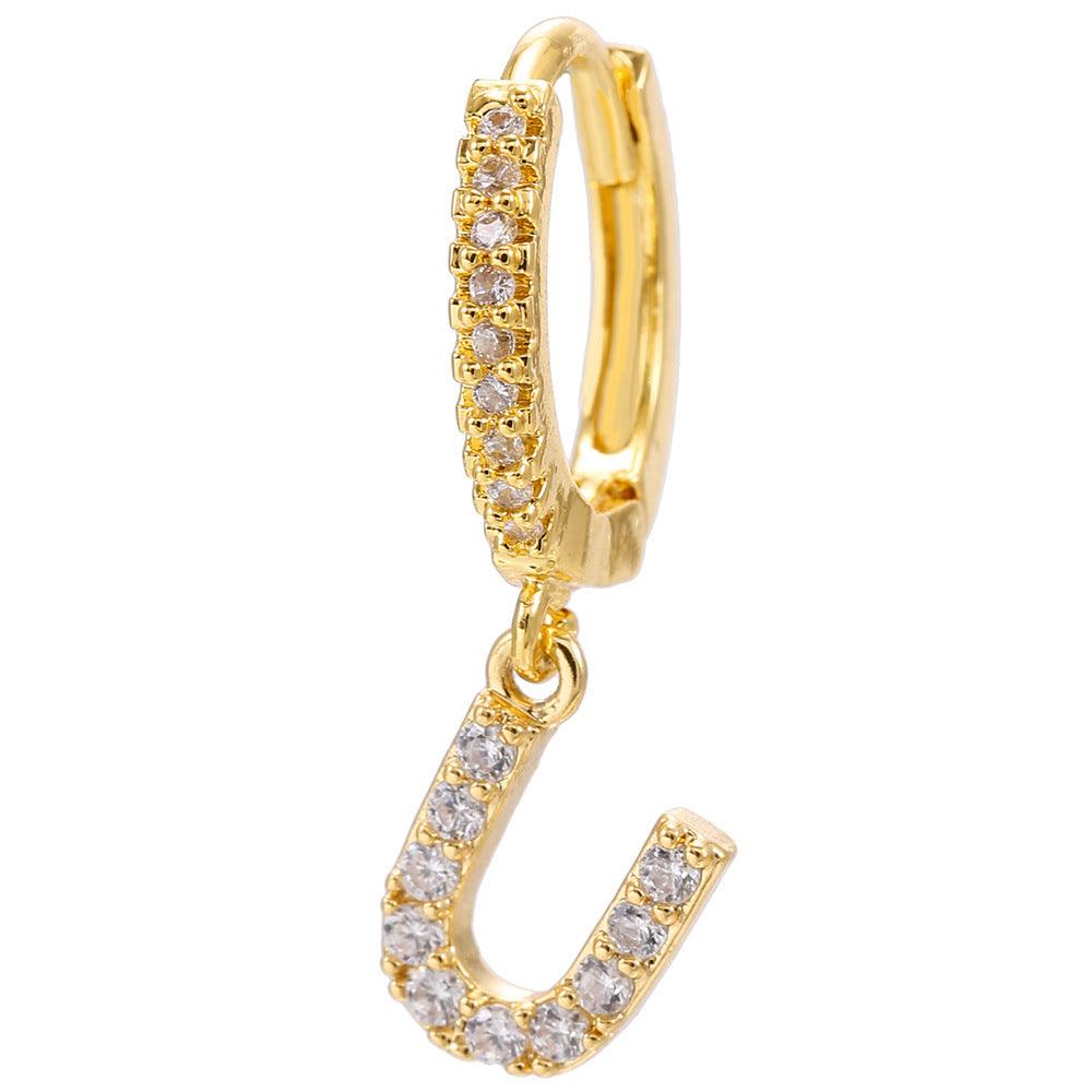 26 Letter Earrings | Daily Wear Golden U
