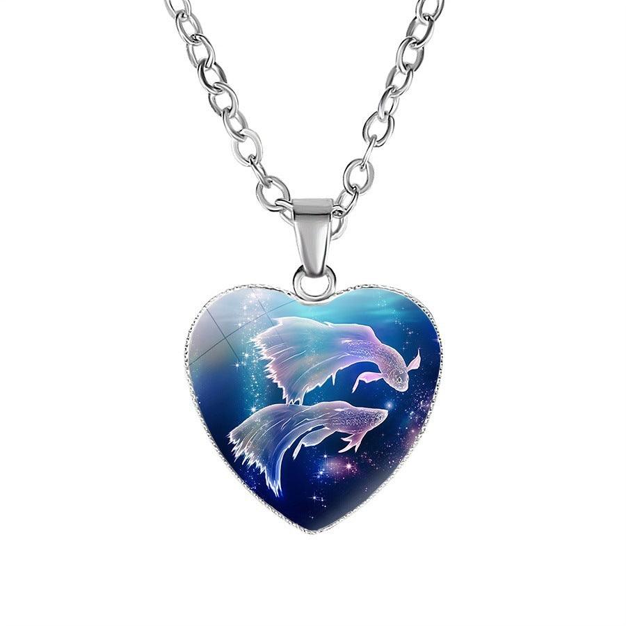 BoldlyBeautiful - Women's Zodiac Heart Pendant Necklace Jewelry - BoldlyBeautiful