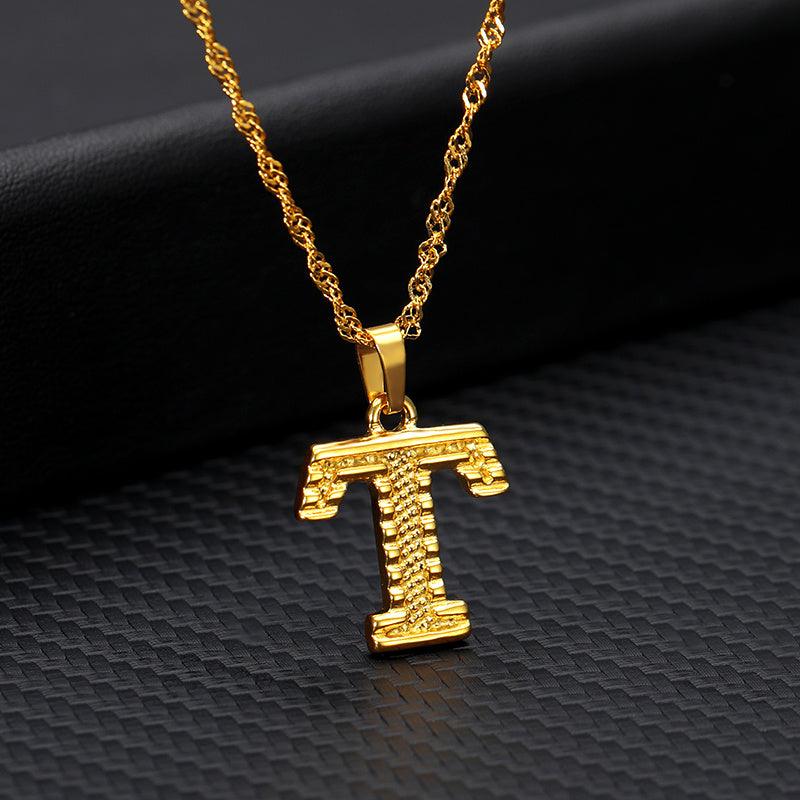 26 Letters Gold-Plated Pendant Necklace | Casual Collection T