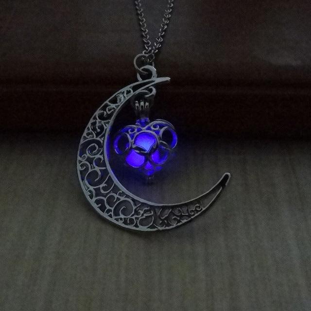 Hollow Moon & Heart Choker Necklace | Fashion Wear Purple