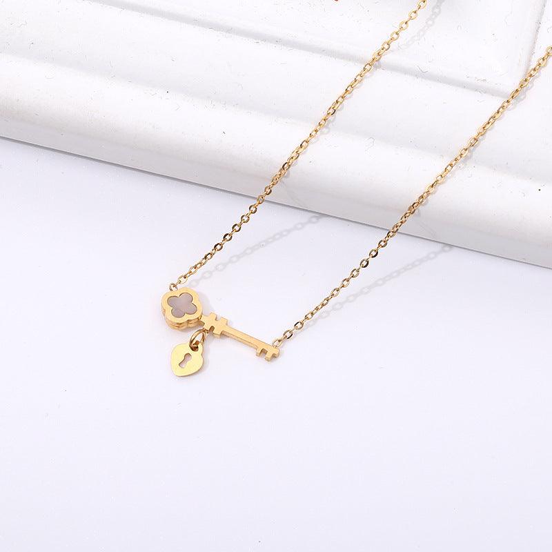Clavicle Chain Necklace Pendant - Daily Wear Gold