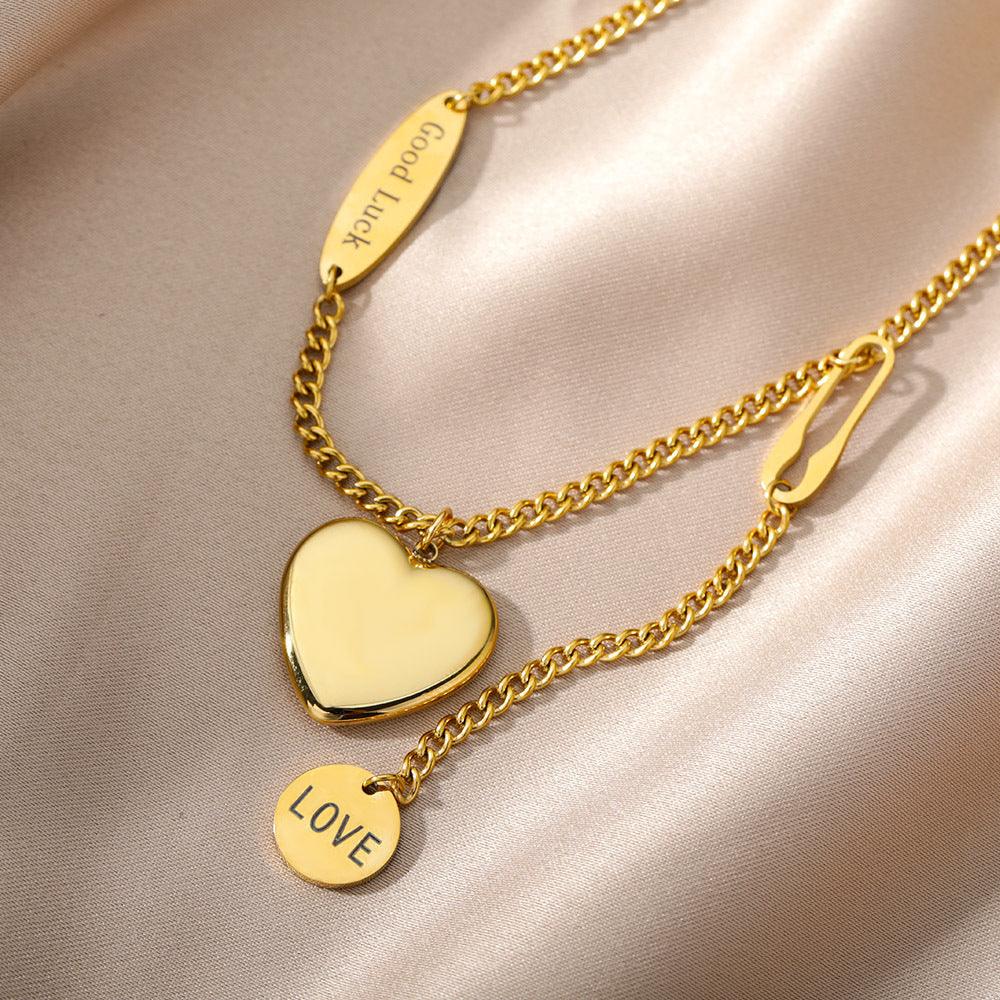Multilayer Zircon Moon Star Chain - Daily Wear