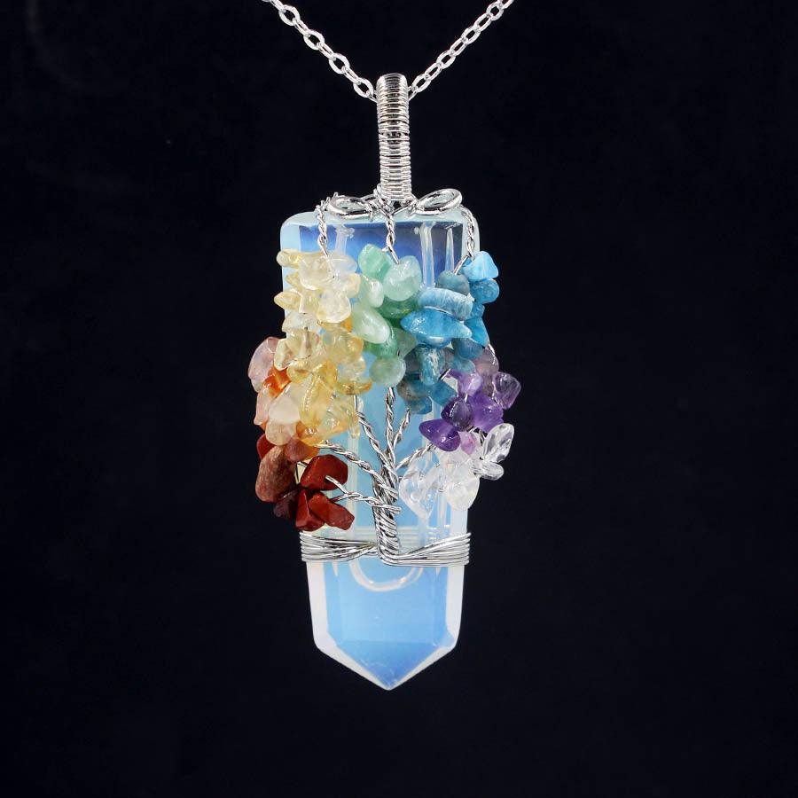 Tree Of Life Winding Pendant Necklace | Beach Jewelry Opal