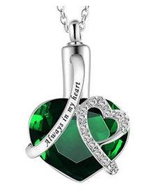 Heart-Shaped Pendant And Perfume Bottle Necklace Mint
