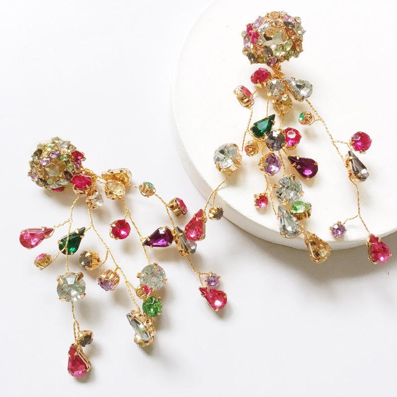 Colorful Crystal Earrings | Party Wear