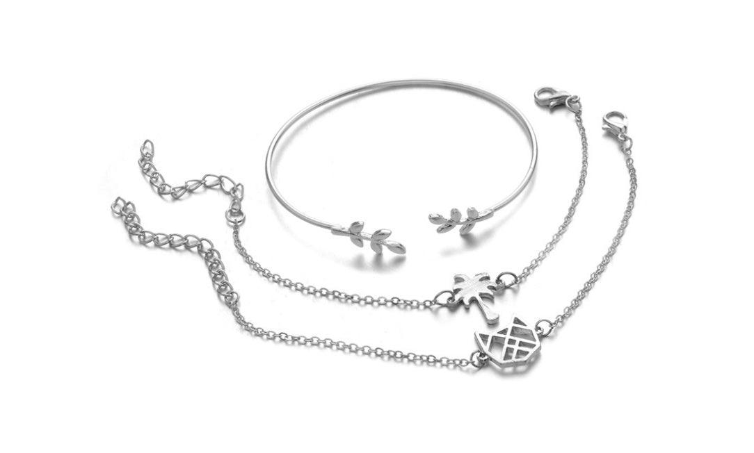 Crystal Daily Wear Bracelets Set | BoldlyBeautifuls Silver 2
