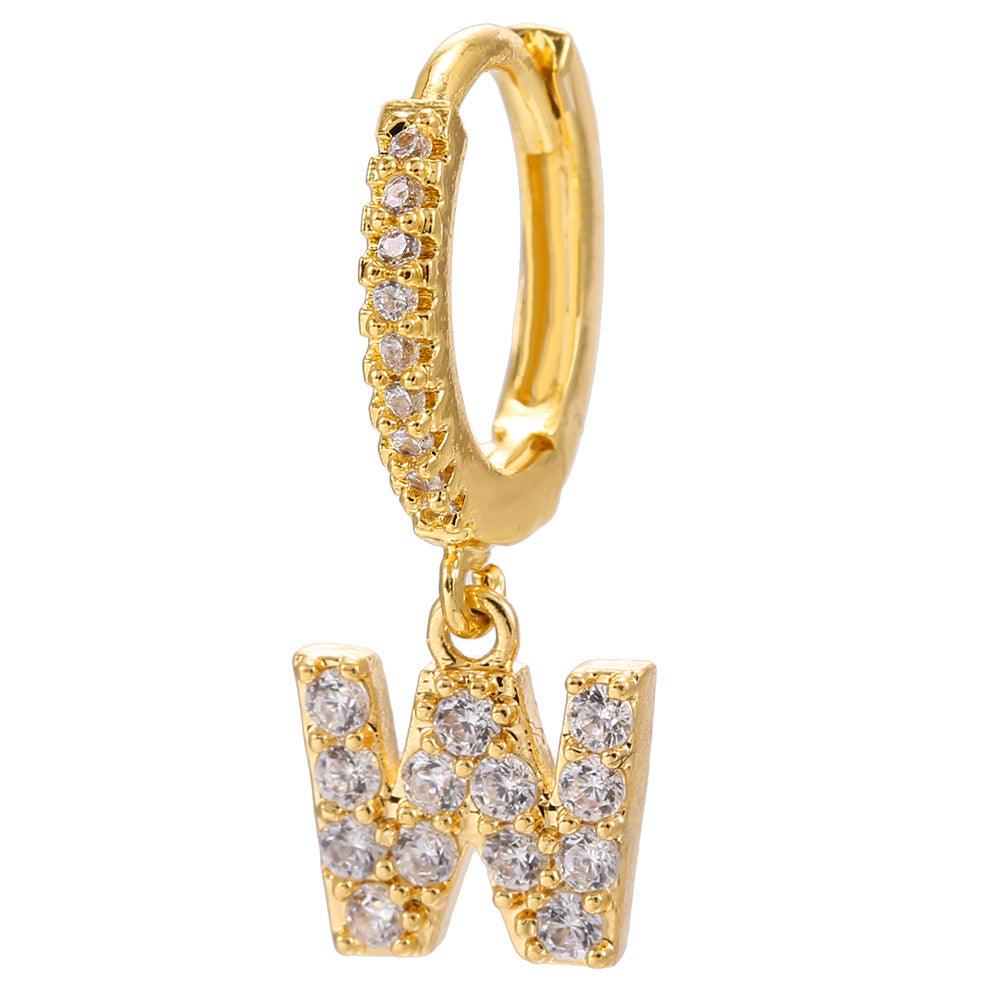 26 Letter Earrings | Daily Wear Golden W
