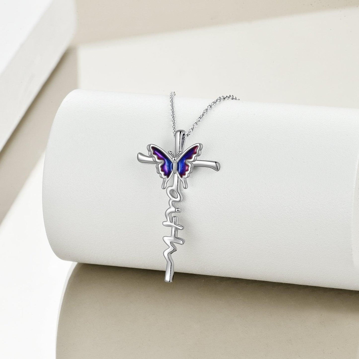 Butterfly Cross Necklace | Daily Wear