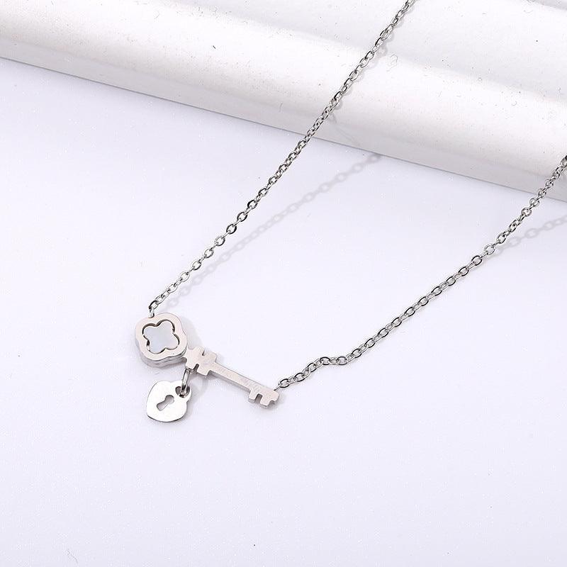 Clavicle Chain Necklace Pendant - Daily Wear Silver