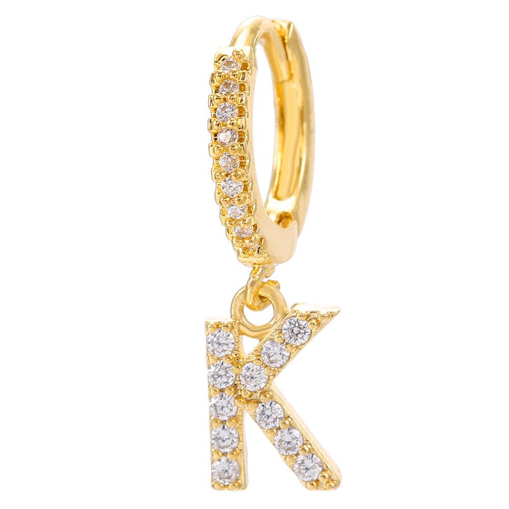 26 Letter Earrings | Daily Wear Golden K