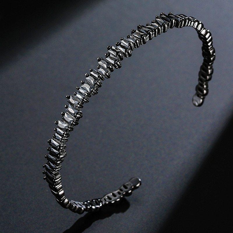 Light Luxury Micro-inlaid Zircon Bracelet | Fashion Jewelry Black