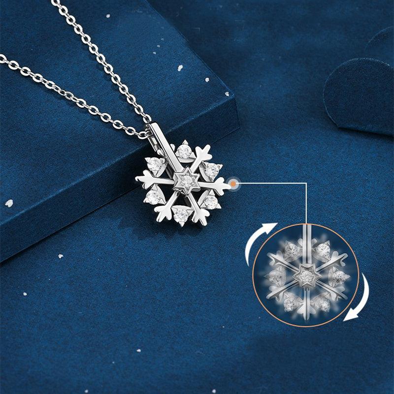 Rotatable 925 Silver Snowflake Necklace | Daily Wear