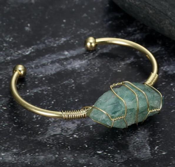Asgard Crafted Natural Gemstone Bangle | Party Collection Green Fluorite