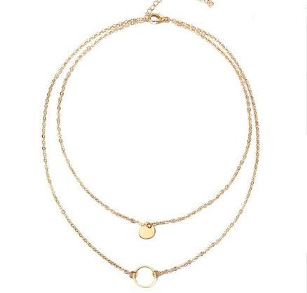 Summer Multi Layer Sequined Choker Necklace Women's Jewelry Golden