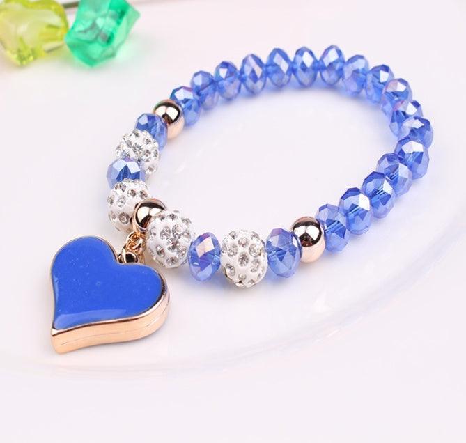Elastic Crystal Heart Bracelet | Fashion Jewelry