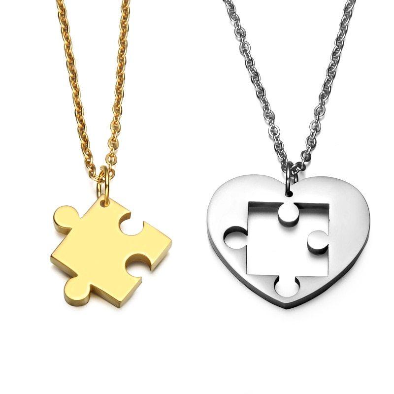 Love Pendant Necklace | Couple Jewelry Gold