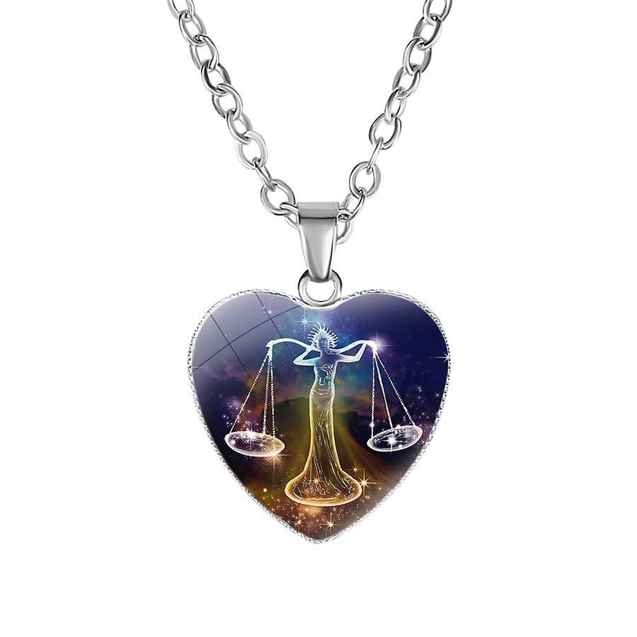 BoldlyBeautiful - Women's Zodiac Heart Pendant Necklace Jewelry - BoldlyBeautiful