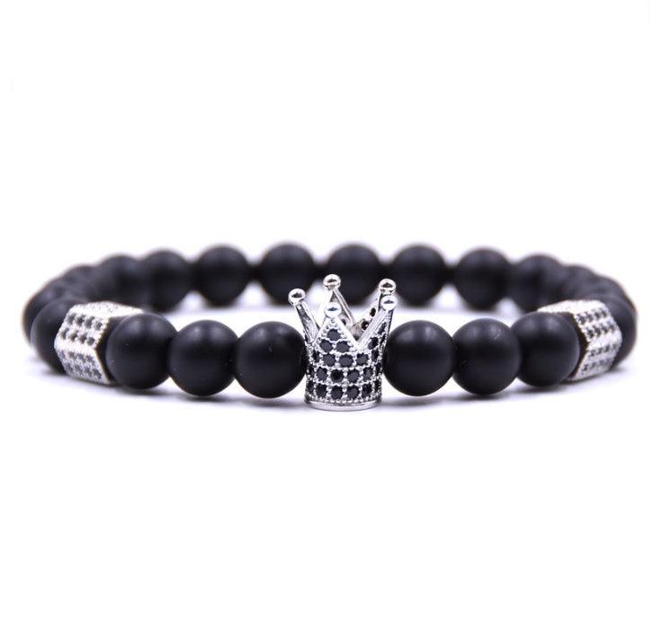 Natural Stone Micro Crown Copper Bracelet F