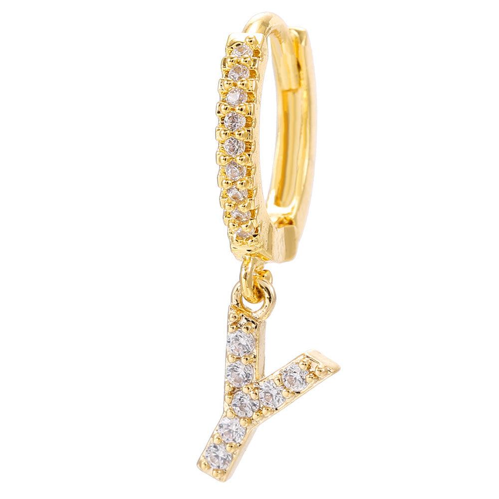 26 Letter Earrings | Daily Wear Golden Y