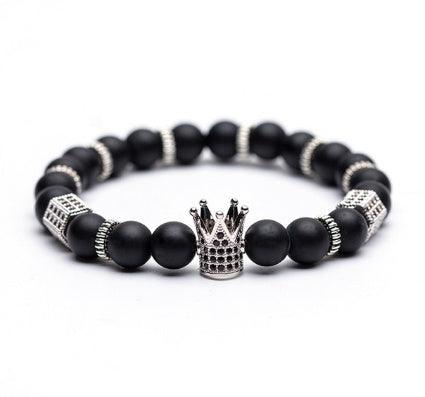 Natural Stone Micro Crown Copper Bracelet J